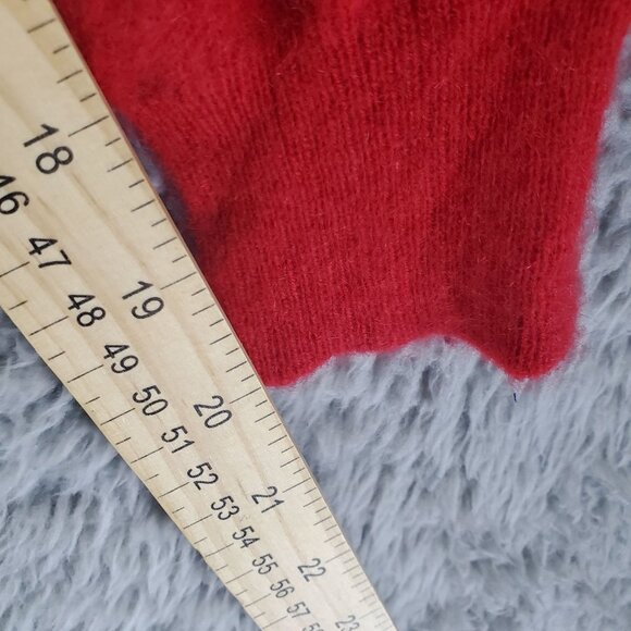 Cashmere Sweater Mens XL Red V-Neck Soft Long-Sleeve Classic Knit *Read* - Picture 5 of 7